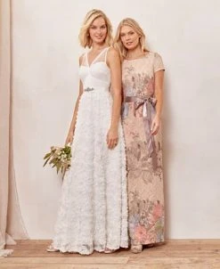 Adrianna Papell Women's Floral-Print Short Sleeve Column Gown -Anne Klein Sales Store 9403428 fpx