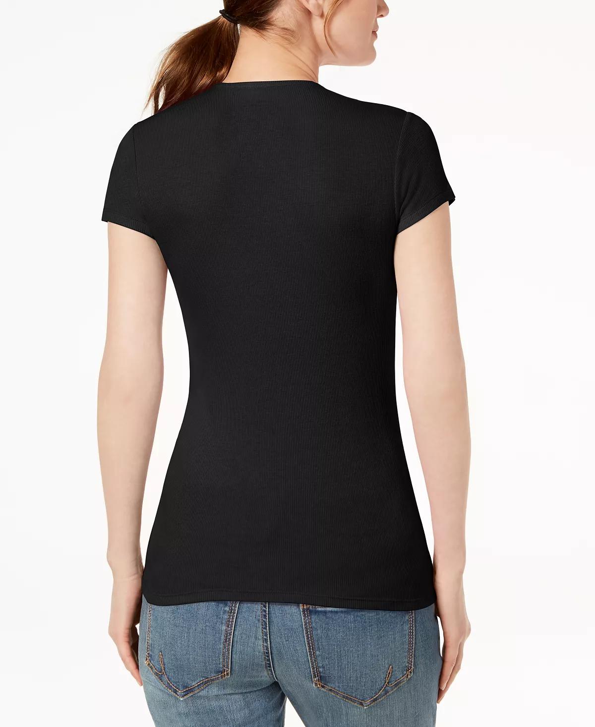 INC International Concepts Women's Ribbed V-Neck Top, Created For Macy's 2 INC International Concepts Women's Ribbed V-Neck Top, Created For Macy's - Image 2