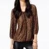 Michael Kors Leopard-Print Peasant Top, Regular & Petite
